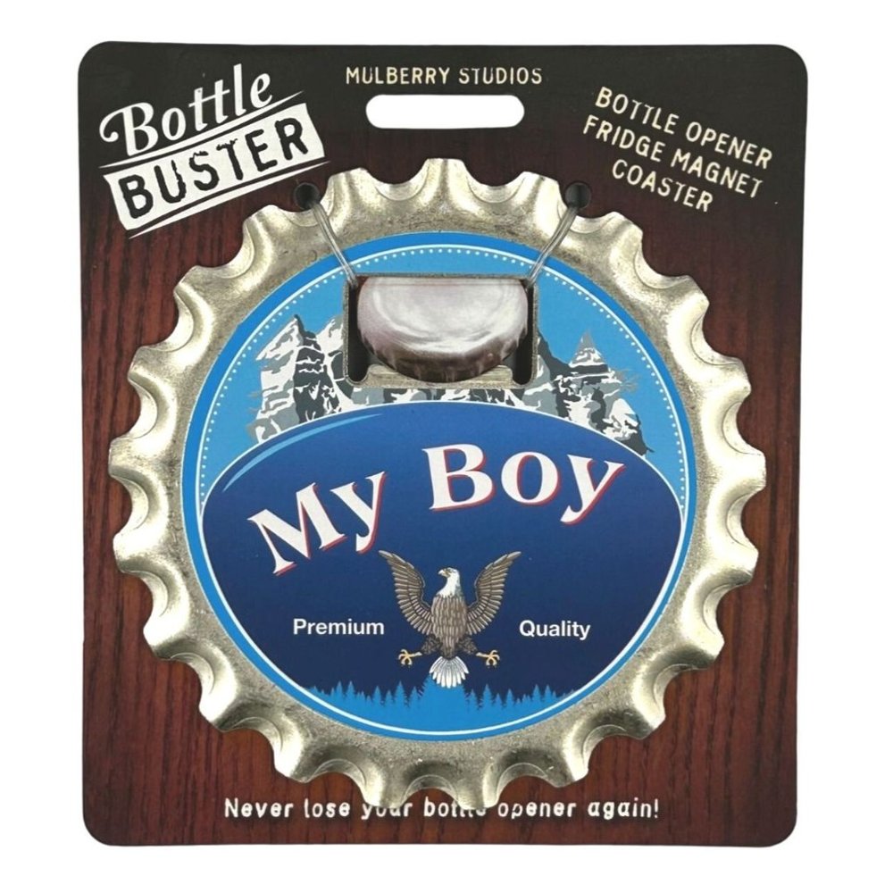 My Boy Bottle Buster Bottle Opener Fridge Magnet Coaster Pre-Personalized